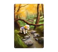 Il Cane È Partito Per Un'Avventura Nel Bosco Poster Metal Decorative Cartelli Metallo Divertente Cartello Decorativo Per Garage Ristorante Murale