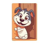 Il Cane È Vicino Alla Porta Cartello Decorativo Decorative Poster Metal Retrò Cartelli Metallo Per Club Garage Bagno