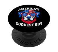 Il cane patriottico del ragazzo più buono d'America PopSockets PopGrip Adesivo