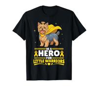 Il Cane Yorkshire Terrier Diventa Un Eroe per Il Bambino di Little Warriors Maglietta