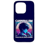 Il cannibalismo potrebbe risolvere la fame nel mondo Anime Boy Sarcastico Custodia per iPhone 15 Pro