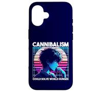 Il cannibalismo potrebbe risolvere la fame nel mondo Anime Boy Sarcastico Custodia per iPhone 16