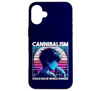 Il cannibalismo potrebbe risolvere la fame nel mondo Anime Boy Sarcastico Custodia per iPhone 16 Plus