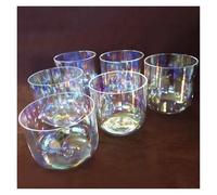 Il canto di cristallo, Confezione da 7 campane tibetane in cristallo di quarzo con custodia, bacchette e percussioni