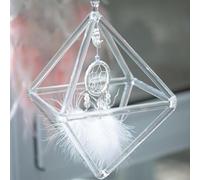 Il canto di cristallo delle piramidi, Piramide di cristallo di quarzo Merkaba da 7 pollici con confezione da 2 percussionisti for meditazione yoga