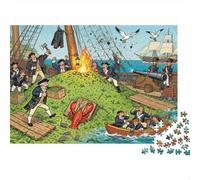 Il caos del porto del Boston Tea Party Puzzle in Legno Impermeabile Puzzles Da 1000 Pezzi Regali Per Adulti Divertenti Per Decorazioni Domestiche