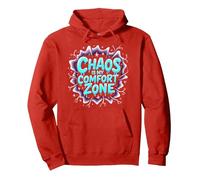 Il Caos è la mia Zona di Comfort Amo Le Donne mentalmente instabili Felpa con Cappuccio, Unisex per Adulti, Rosso, S
