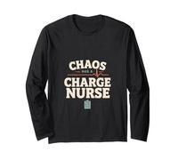 Il Caos ha Una Carica Infermiera ER Med Surg Nurse Life Maglia a Manica