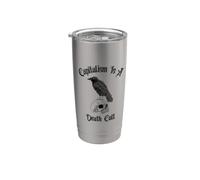 Il capitalismo è un teschio di corvo della morte Goth Alternative Punk Bicchiere termico in acciaio inox doppia parete