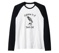 Il capitalismo è Un Teschio di Corvo della Morte Goth Alternative Punk Maglia con Maniche Raglan