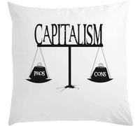 Il capitalismo ha pro e contro cuscino bianco 40x40cm con riempitivo bianco