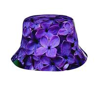 Il cappello alla pescatora con fiore viola per adulti è adatto per spiaggia, campeggio, pesca, tempo libero all'aperto, ecc, Fiore viola, taglia unica