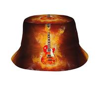 Il cappello alla pescatora per adulti con chitarra rock è adatto per spiaggia, campeggio, pesca, tempo libero all'aperto, ecc, Chitarra rock, taglia unica