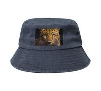 Il cappello da cowboy leopardato dagli occhi profondi nero retrò e alla moda adatto a tutti i tipi di attività all'aperto, blu navy, Taglia unica