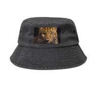 Il cappello da cowboy leopardato dagli occhi profondi nero retrò e alla moda adatto a tutti i tipi di attività all'aperto, Nero , Taglia unica