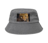 Il cappello da cowboy leopardato dagli occhi profondi nero retrò e alla moda adatto a tutti i tipi di attività all'aperto, grigio, Taglia unica