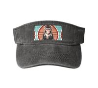 Il cappello da cowboy vuoto lavato stampato in cotone nero con scimmia silenziosa, alla moda e versatile per tutte le stagioni., Erica intenso (Deep Heather), Taglia unica