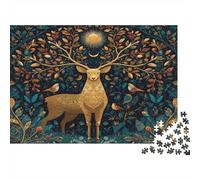 Il capriolo nel bosco, protetto dalla notte Puzzle 1000Pcs Decorazione Per La Casa. Rilassamento E Intelligence Per Adulti E Bambini Da 14 Anni 38x26cm/1000pcs