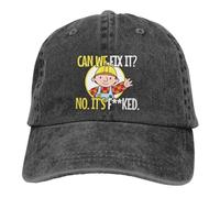 Il cartone animato di ingegneria del costruttore possiamo ripararlo divertente riparatore uomo berretti da baseball essenziali berretto con visiera cappelli parasole cotone, per tutte le stagioni