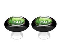 Il cassetto rotondo dell'acciaio inossidabile delle manopole del Governo dei giocatori italiani di tennis dell'Italia tira per la maniglia della porta del guardaroba