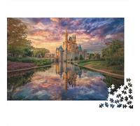 Il castello riflesso nello splendido mare dai sette colori|| Puzzle Divertenti Per Tutta La Famiglia 1000pcs (75x50cm) Adulti