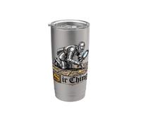 Il cavaliere Sir Ching con la lente d'ingrandimento trova la Bicchiere termico in acciaio inox doppia parete