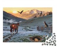 Il Cavallo Sussurratore Montana Sunrise Puzzle in Legno Impermeabile Puzzles Da 1000 Pezzi Regali Per Adulti Divertenti Giochi Educativi