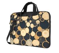 Il cerchio ha stampato la cartella a tracolla della borsa a tracolla del computer portatile facile da usare quando viaggia per affari, Nero, 15.6 inch