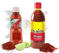 Il Chilerito Salsa Piccante 355 ml + Tajin Classico 142 g | Salsa Messicana Extra-Hot e Condimento Cile-Limone per Frutta, Stivane e Bevande