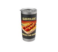 Il cibo Chippy britannico nostalgico Saveloy guarisce l'anima Bicchiere termico in acciaio inox doppia parete