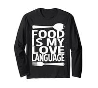 Il Cibo è Il Mio Amore Lingua Foodie Chef Food Lover Blogger Maglia a Manica