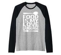 Il Cibo è Il Mio Amore Lingua Foodie Chef Food Lover Blogger Maglia con Maniche Raglan
