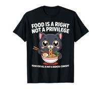 Il Cibo è Un Diritto, Non Un privilegio Kawaii Cat Ramen Food Maglietta