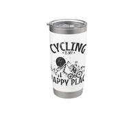 Il ciclismo è il mio posto felice Bicchiere termico in acciaio inox doppia parete