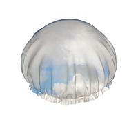 Il cielo blu e le nuvole bianche Riutilizzabile Impermeabile Lavabile Regolabile Adatto a donne Tutte le lunghezze di capelli Cuffia da a