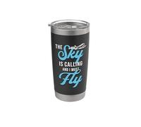 Il cielo sta chiamando e devo volare Skydiver Love Skydiving Bicchiere termico in acciaio inox doppia parete