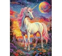Il cielo stellare Diamond Painting Kit Completo 5D DIY Diamond Art Kit unicorno Mosaici per Bambini Principianti Pittura Diamante Grandi Dimensioni, Regalo Donna, Decorazione da Parete, 20x30cm a-470
