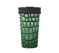 Il coccodrillo verde ha stampato la fiaschetta di vuoto, tazza di caffè portatile, tazza di acqua di