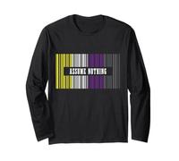 Il codice a Barre della Bandiera Non Binario Assume Nulla Queer Pride Month Maglia a Manica