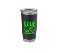 Il codice è arte che fa qualcosa Programmazione Coder divertente Bicchiere termico in acciaio inox doppia parete