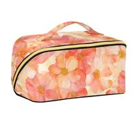 Il colore pastello chiaro fiorisce le borse cosmetiche con i divisori Borse cosmetiche della chiusura lampo per le donne di viaggio verticale free-standing