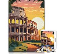 Il Colosseo a Roma, puzzle da 1000 pezzi per adolescenti, gioco di pensiero logico interattivo, ideale come regalo per occasioni memorabili, dimensioni 38x52cm