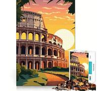 Il Colosseo a Roma Puzzle da 1000 pezzi per ragazzi Pensa intelligente Giocattolo per momenti di condivisione Taglio liscio Lista dei desideri di Babbo Natale 50x75cm