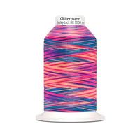 Il Comma Gütermann Bulky-Lock - Gomitolo di filato multicolore n. 80, 1000 m, colore: rosa fluo/blu royal 9814