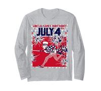 Il Compleanno dello Zio Sam Tempestato di Stelle 4 luglio Maglia a Manica