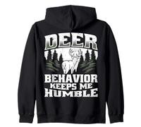 Il comportamento dei Cervi Mi Mantiene umile Cacciatore di Cervi Caccia ai Cervi Felpa con Cappuccio