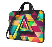 Il computer portatile conveniente colorato della stampa del modello del triangolo insacca stile elegante e protettivo della borsa del computer, Nero , 13 inch
