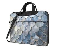 Il computer portatile conveniente d'argento della stampa della scala del pesce insacca stile elegante e protettivo della borsa del computer, Nero , 15.6 inch