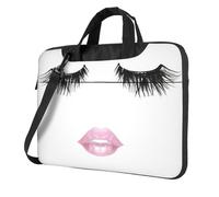Il computer portatile conveniente della stampa bianca del labbro del ciglio insacca stile elegante e protettivo unico, Nero , 14 inch