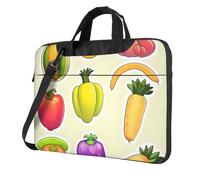 Il computer portatile conveniente della stampa dei frutti di verdura del fumetto insacca stile elegante e protettivo della borsa del, Nero , 15.6 inch
